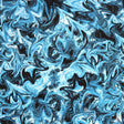 Wavy Swirl Printed Nylon Spandex Fabric - Blue Swirl Print, 55/56" Width (1 Yard)
