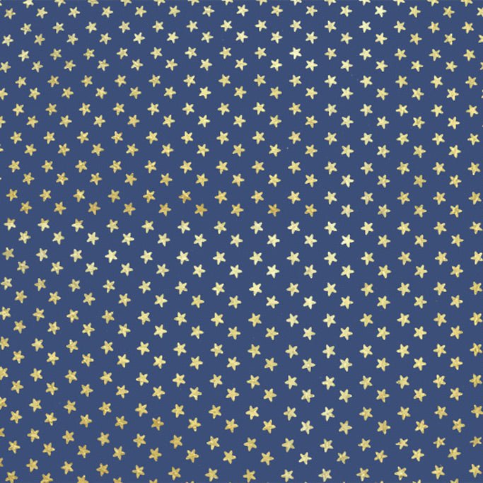 Foiled Spandex Gold Stars on Navy