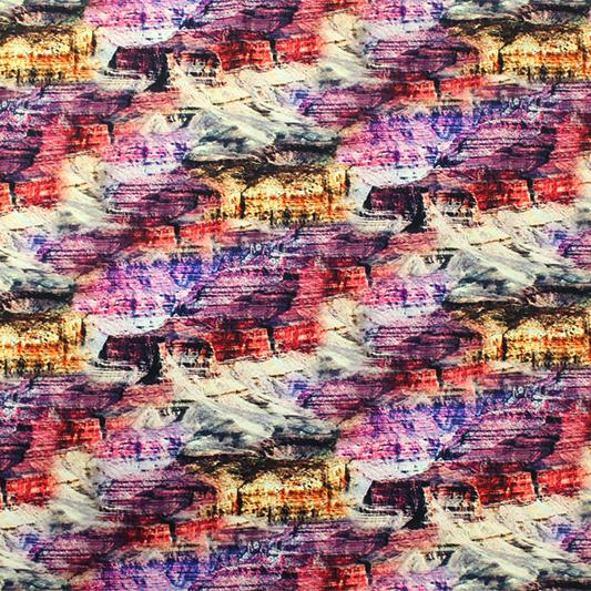 Sandstone Texture Printed Nylon Spandex Fabric - Blue, Texture Print, 55/56" Width (1 Yard)