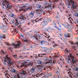 Printed Spandex Maroon Blue Marble