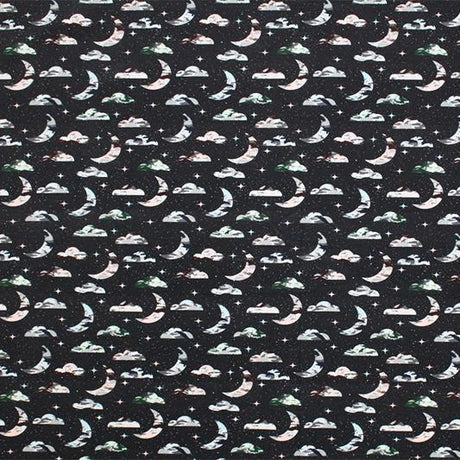 Printed Spandex Crescent Moon Sky