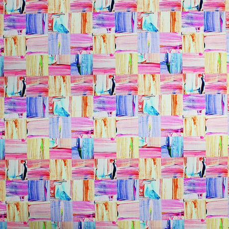 Printed Spandex Painted Patchwork Blue