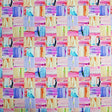 Painted Patchwork Printed Nylon Spandex Fabric - Blue Patchwork Print, 55/56" Width (1 Yard)