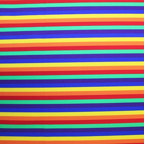 Printed Spandex Rainbow Stripes