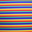 Rainbow Stripes Printed Nylon Spandex Fabric - Blue, Rainbow Stripes, 55/56" Width (1 Yard)