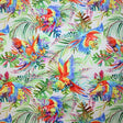 Tropical Parrot Printed Nylon Spandex Fabric - Blue Parrot Print, 55/56" Width (1 Yard)