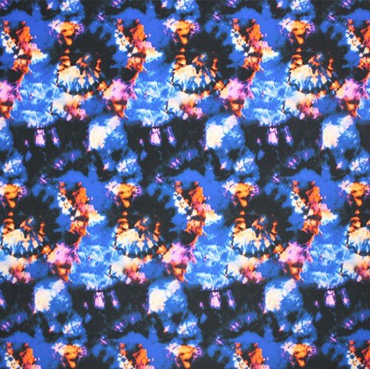 Printed Spandex Fabric Abstract Mood Black