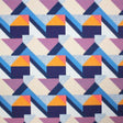 Quilted Tribal Printed Nylon Spandex Fabric - Blue, Tribal Print, 55/56" Width (1 Yard)