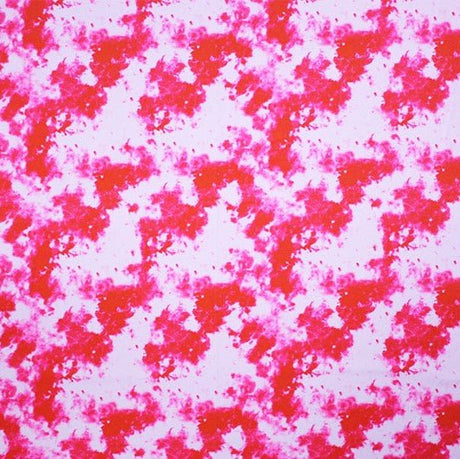 Pink Tie Dye Printed Nylon Spandex Fabric - Pink Tie Dye Print, 55/56" Width (1 Yard)