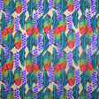 Floating Leaves Printed Nylon Spandex Fabric - Blue Leaves Print, 55/56" Width (1 Yard)