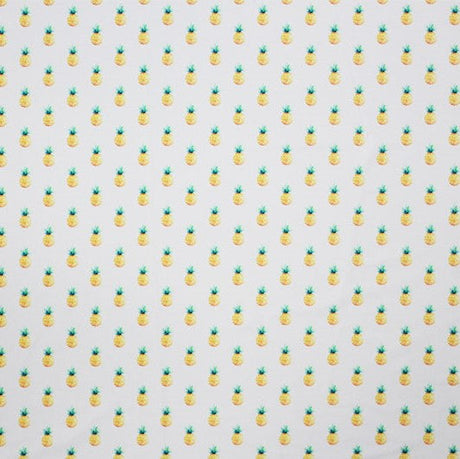 Pineapple Printed Nylon Spandex Fabric - Blue Pineapple Print, 55/56" Width (1 Yard)