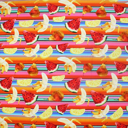 Smoothie Printed Spandex Fabric - Blue, Printed, 55/56" Width (1 Yard)
