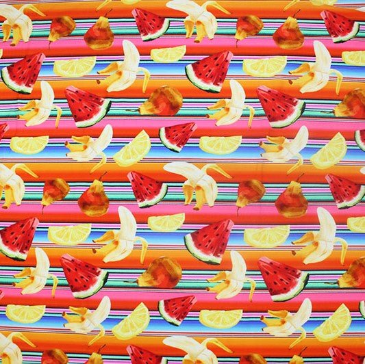 Smoothie Printed Nylon Spandex Fabric - Blue Printed Pattern, 55/56" Width (1 Yard)