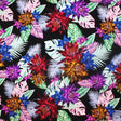 Printed Spandex Floral Paradise Black