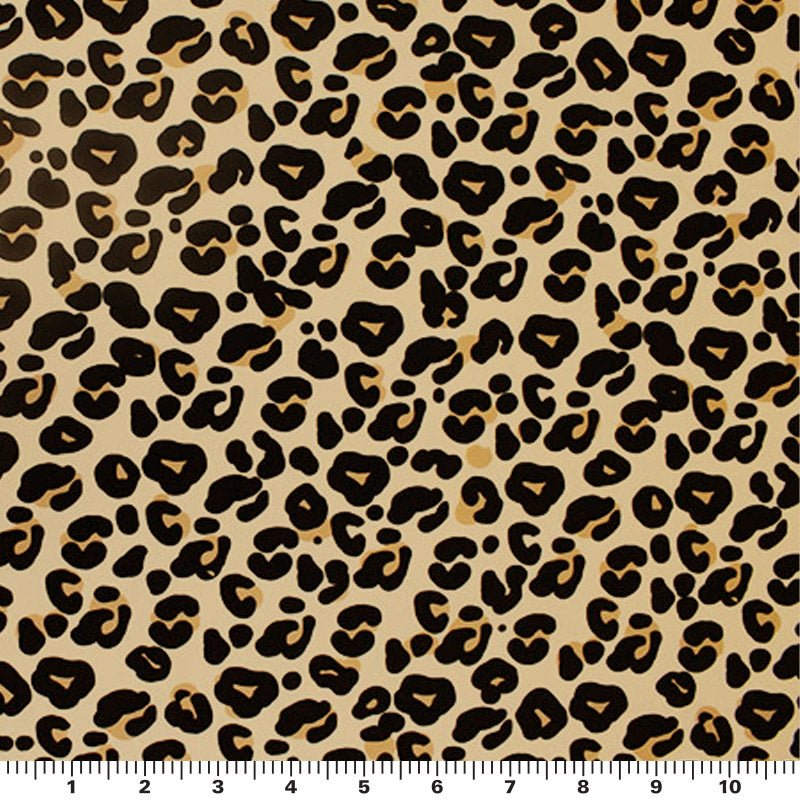 Printed Spandex Cream Leopard