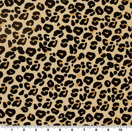 Printed Spandex Cream Leopard