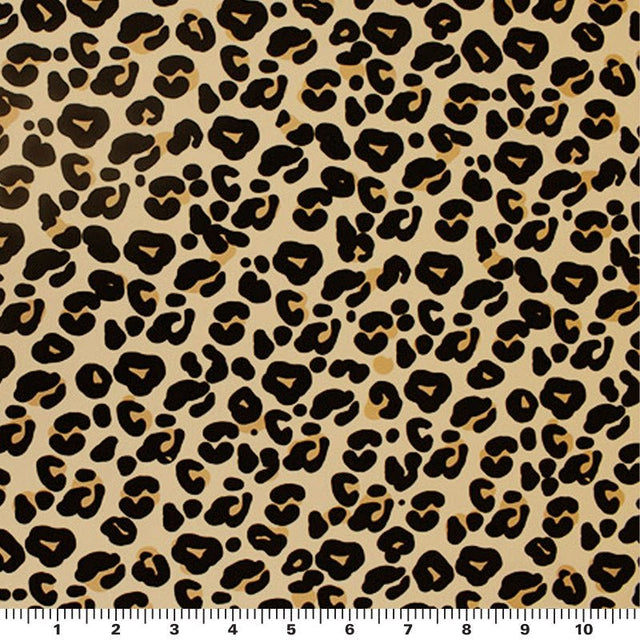 Printed Spandex Cream Leopard