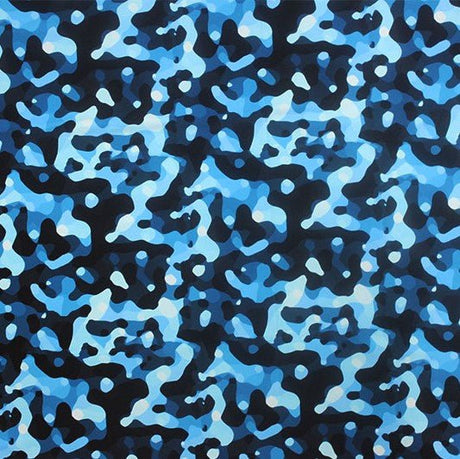 Printed Spandex Water Droplets Blue