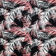 Printed Spandex Pink Palms on Black