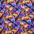 Rainbow Palms Leaves Printed Nylon Spandex Fabric - Blue, Palm Leaves Print, 55/56" Width (1 Yard)