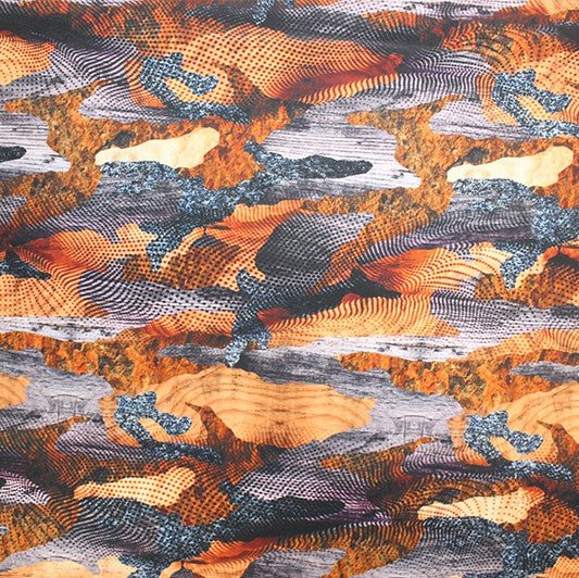 Printed Spandex Camo Brown