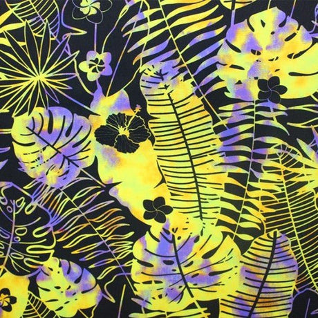 Printed Spandex Hippie Flowers Blue