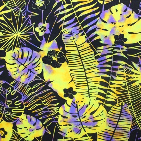 Printed Spandex Hippie Flowers Blue