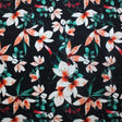 Printed Spandex Floral Vines Blue