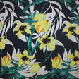 Yellow Flowers Printed Nylon Spandex Fabric - Yellow Floral Print, 55/56" Width (1 Yard)