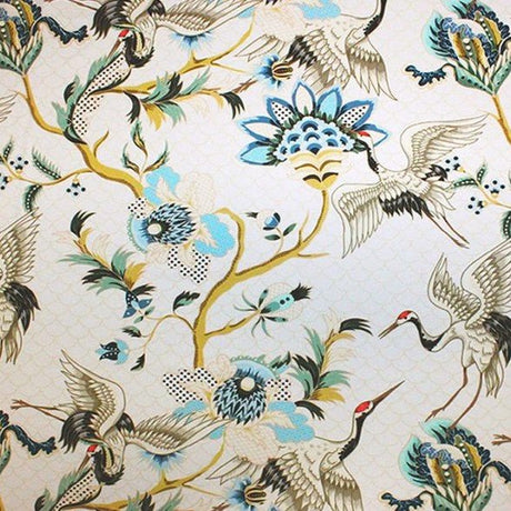 Printed Spandex Red Crown Crane