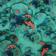 Printed Spandex Koi Lake Blue