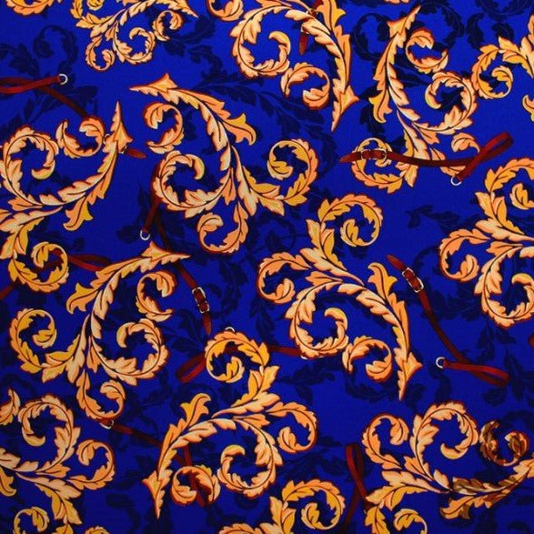 Printed Spandex Vintage Gold Paisley
