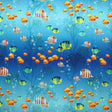 Epic Aquarium Nylon Spandex Fabric - Blue Aquarium Print, 55/56" Width (1 Yard)