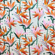 Dotted Birds Of Paradise Printed Nylon Spandex Fabric - Blue, Dotted Birds Of Paradise Print, 55/56" Width (1 Yard)