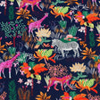 Wild Safari Printed Nylon Spandex Fabric - Blue Animal Print, 55/56" Width (1 Yard)