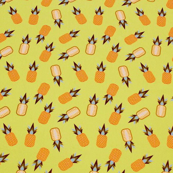 Printed Spandex Kawaii Pineapple Party Yellow
