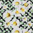 Dotted Daisies Printed Nylon Spandex Fabric - Blue Dotted Daisies, 55/56" Width (1 Yard)