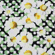 Printed Spandex Dotted Daisies Blue
