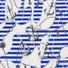 Printed Spandex Anchors and Nautical Stripes