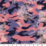 Smokey Camo Printed Nylon Spandex Fabric - Black/Grey Camo Print, 55/56" Width (1 Yard)