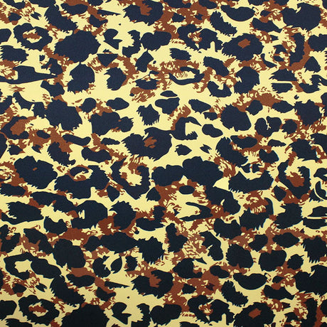 Impressionistic Big Cat Printed Nylon Spandex Fabric - Blue Moon, Animal Print, 55/56" Width (1 Yard)