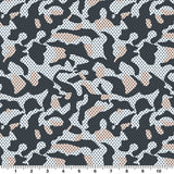 Pop Art Camouflage Printed Nylon Spandex Fabric - Charcoal/Light Pink, 55/56" Width (1 Yard)