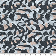 Pop Art Camouflage Nylon Spandex Fabric - Charcoal/Light Pink, Teal/Orange, 55/56" Width, 4-Way Stretch (1 Yard)