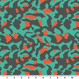 Pop Art Camouflage Printed Nylon Spandex Fabric - Charcoal/Light Pink, 55/56" Width (1 Yard)