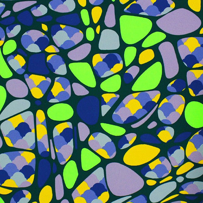 Neon Party Pebbles Nylon Spandex Fabric - Multicolor Pebbles Print, 55/56" Width (1 Yard)