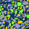 Neon Party Pebbles Nylon Spandex Fabric - Multicolor Pebbles Print, 55/56" Width (1 Yard)