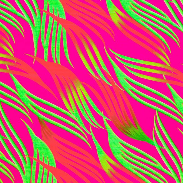 Printed Spandex Abstract Tossed Fronds
