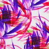 Printed Spandex Fabric Brush Strokes Palm Leaves Multicolor