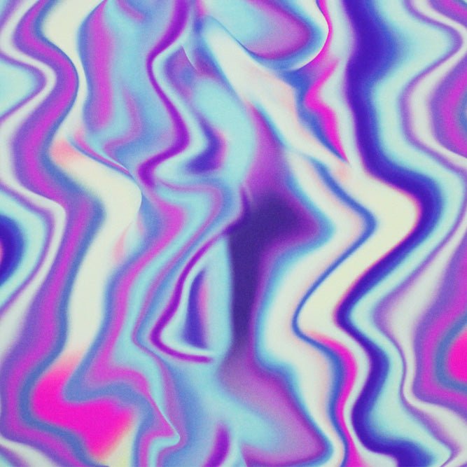 Printed Spandex Fabric Iridescent Ripples Multicolor