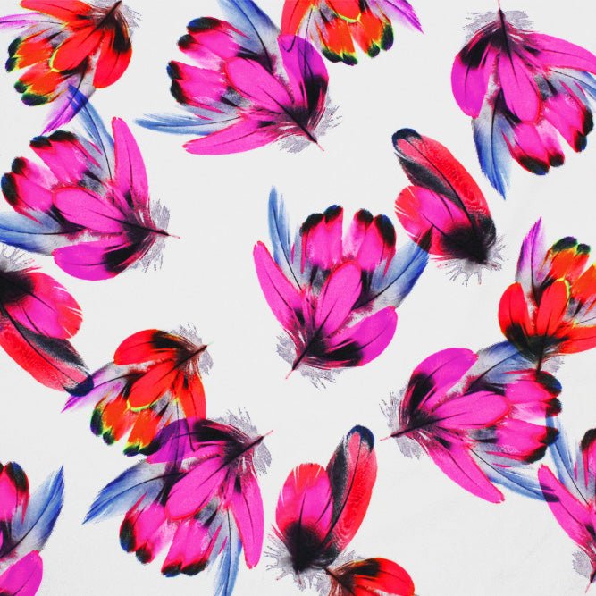Printed Spandex Fabric Falling Flowers Multicolor